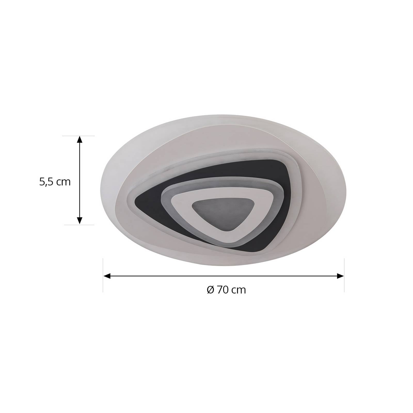Lampa sufitowa LED Lindby Rebeka, Ø 70 cm, CCT, pilot zdalnego sterowania