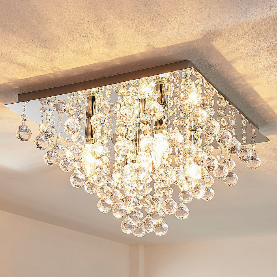 Lindby Annica Square Plafond, transparent från Lindby