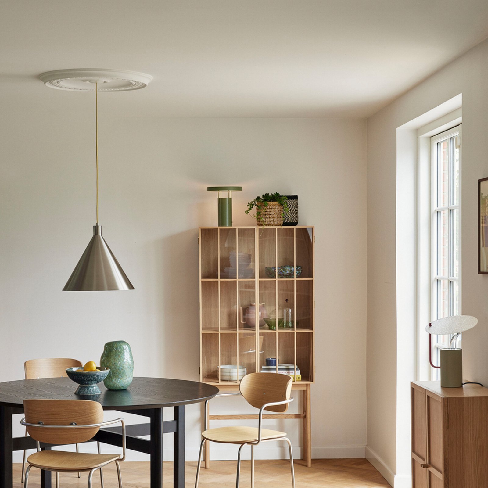 Lampa Wisząca Ø40 Nickel/Yellow - Hübsch