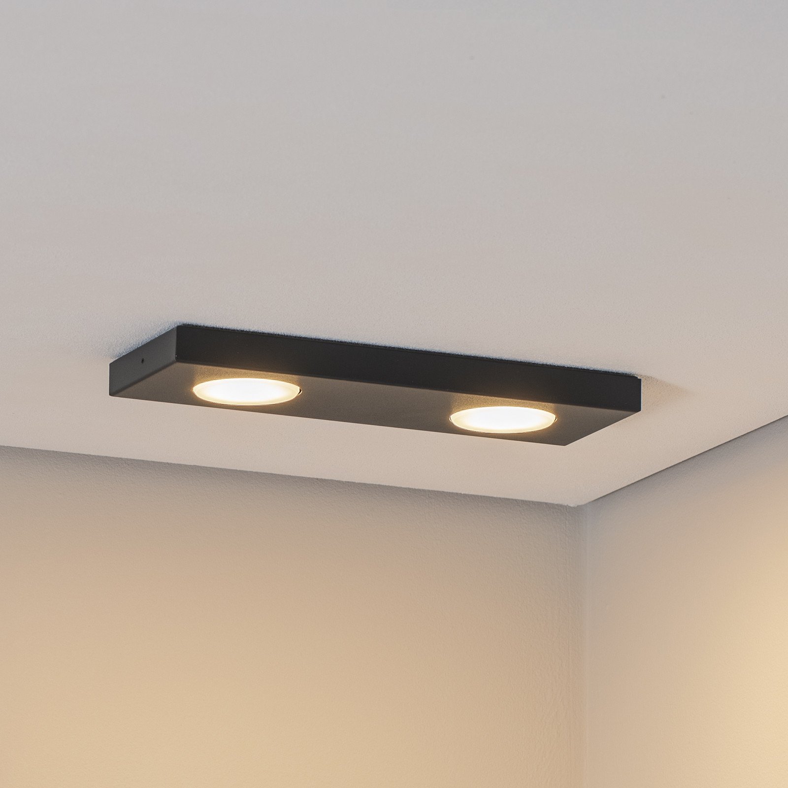 SIGMA Plafonieră Hero 12 x 35 cm 2 becuri negru metal GX53 - Hol