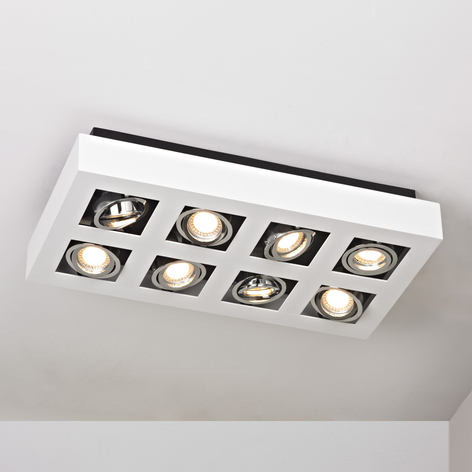Plafón luminoso Vince en blanco 8 luces