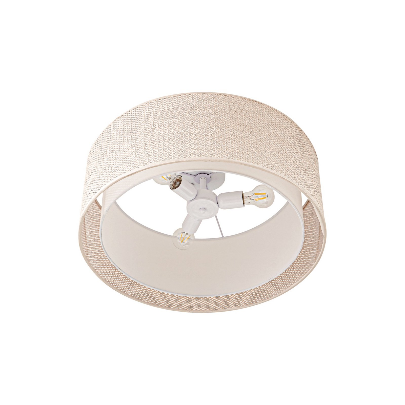 Lindby Deckenleuchte Soula, Ø 60 cm, beige, Kunststoff, E27