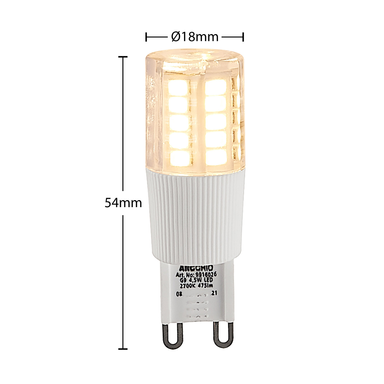 Arcchio bi-pin LED bulb, G9, set of 4, 4.5 W, 2,700 K