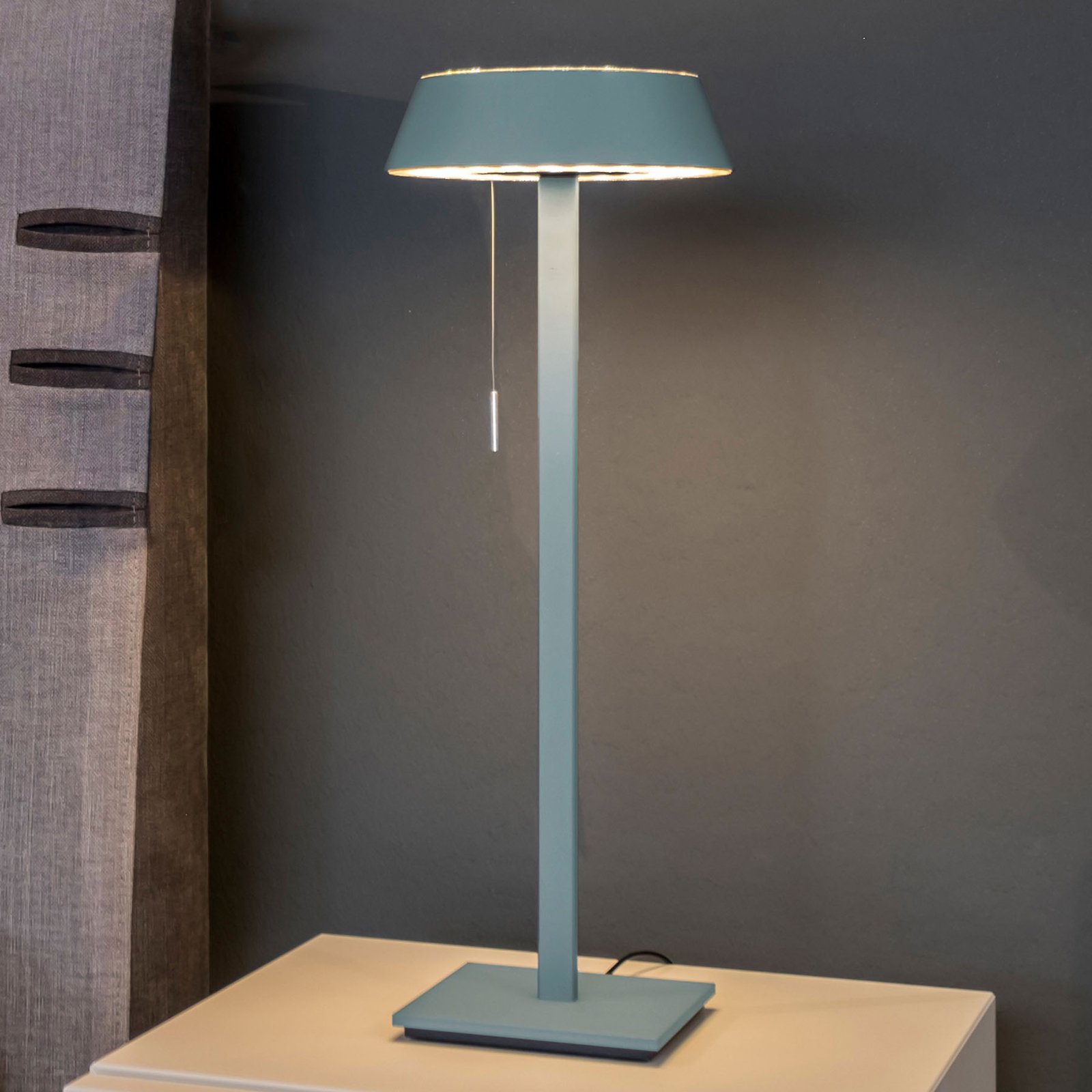OLIGO Glance stolná LED lampa akvamarín