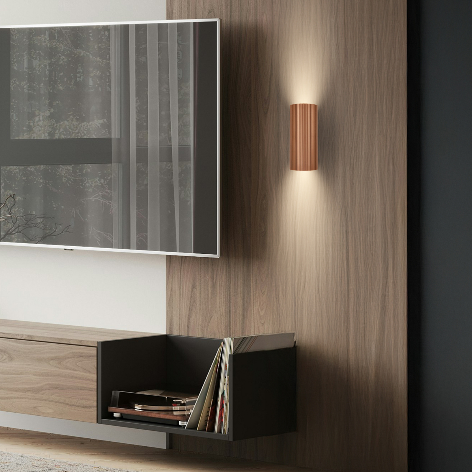 Aplique de pared Ida, marrón, plástico, Ø 8,5 cm, GU10 Aplique de pared Ida, marrón, plástico, Ø 8,5 cm, GU10