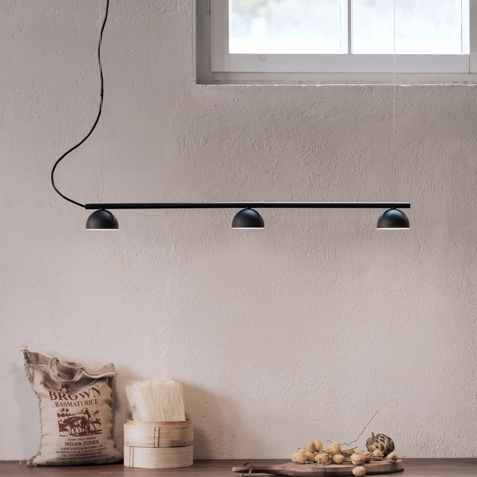 Northern Blush lampă susp. LED 3 becuri negru - Camera de zi / sufragerie - design - negru mat - Metal