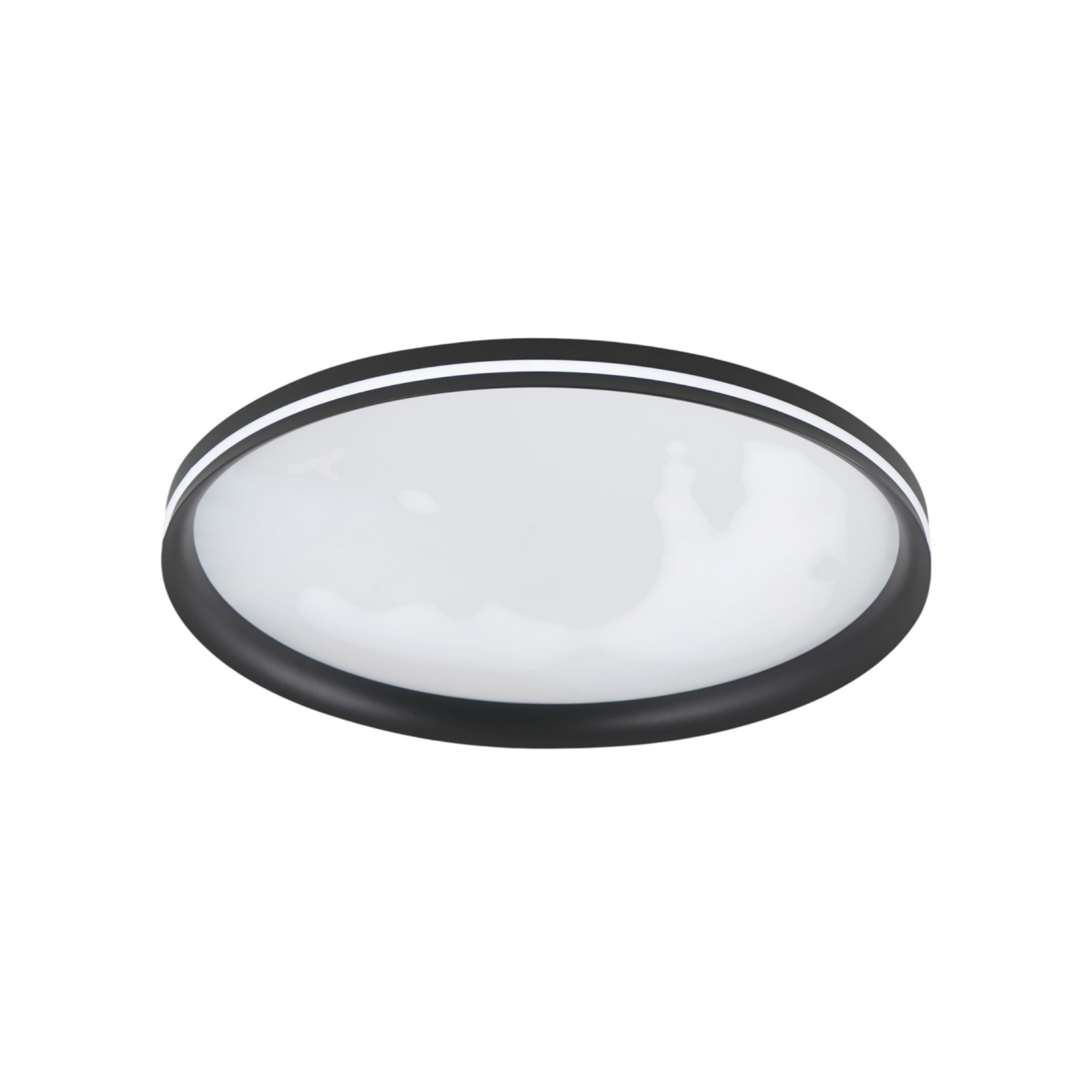 Plafonnier LED Isy, noir, Ø 55 cm, métal, CCT, à intensité variable