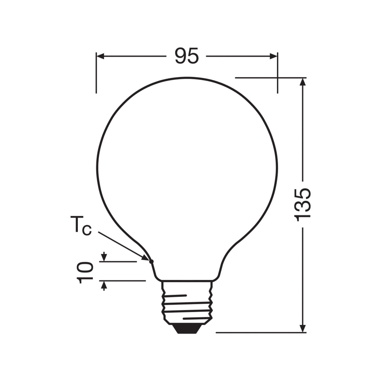 OSRAM LED-Leuchtmittel Globe G95 E27 3,8W matt 4.000K