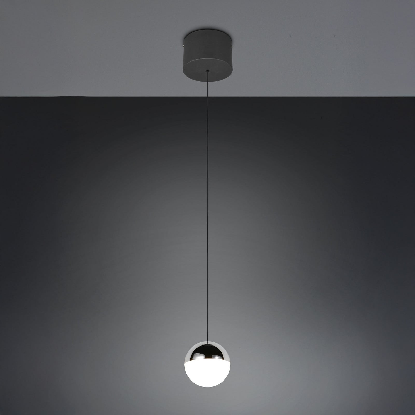 Reality Leuchten Lampă suspendată LED Senta culoare crom Ø 10 cm 4.000 K 1 bec. - Camera de zi / sufragerie - Modern - crom negru - Plastic