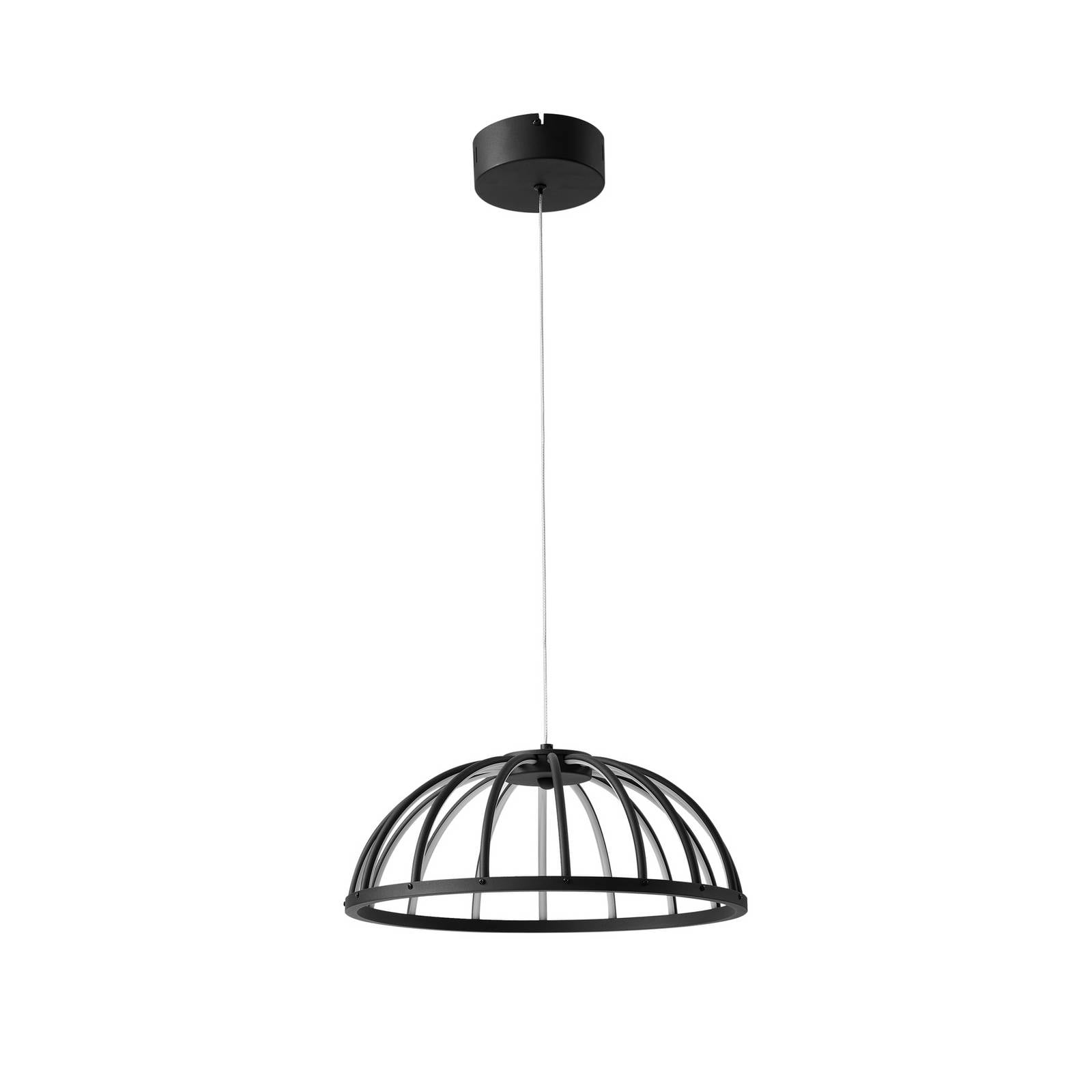 Lucande LED-Hängeleuchte Attea, schwarz, Ø 40 cm, Aluminium