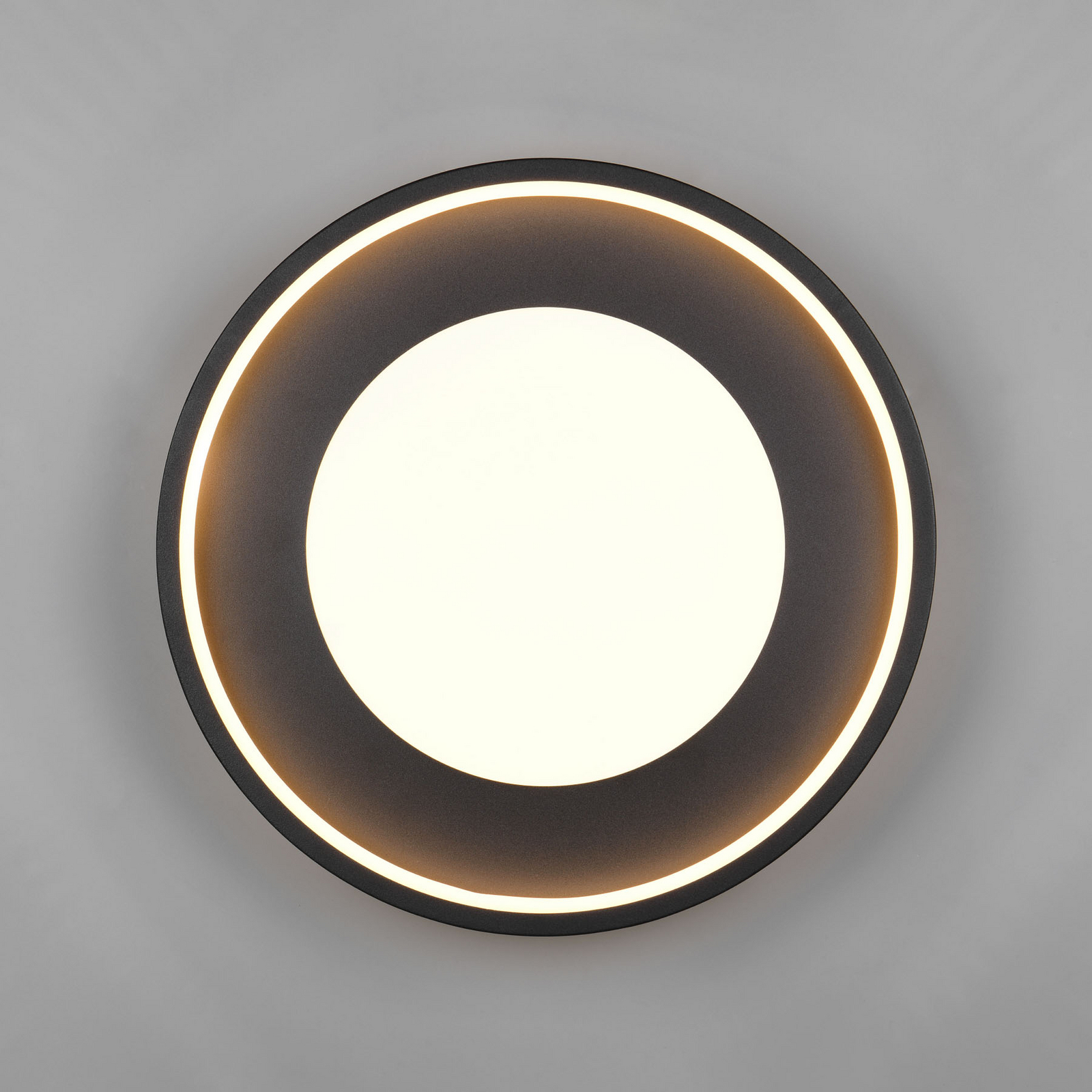 LED-taklampa Solea, matt svart, Ø 40 cm, plast LED-taklampa Solea, matt svart, Ø 40 cm, plast