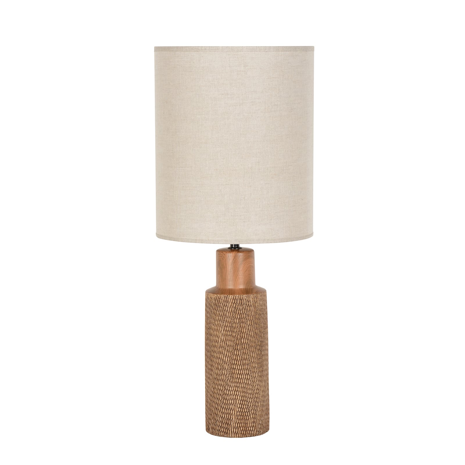 Bordlampe Santal, beige/brun, høyde 63 cm, lin/keramikk Bordlampe Santal, beige/brun, høyde 63 cm, lin/keramikk