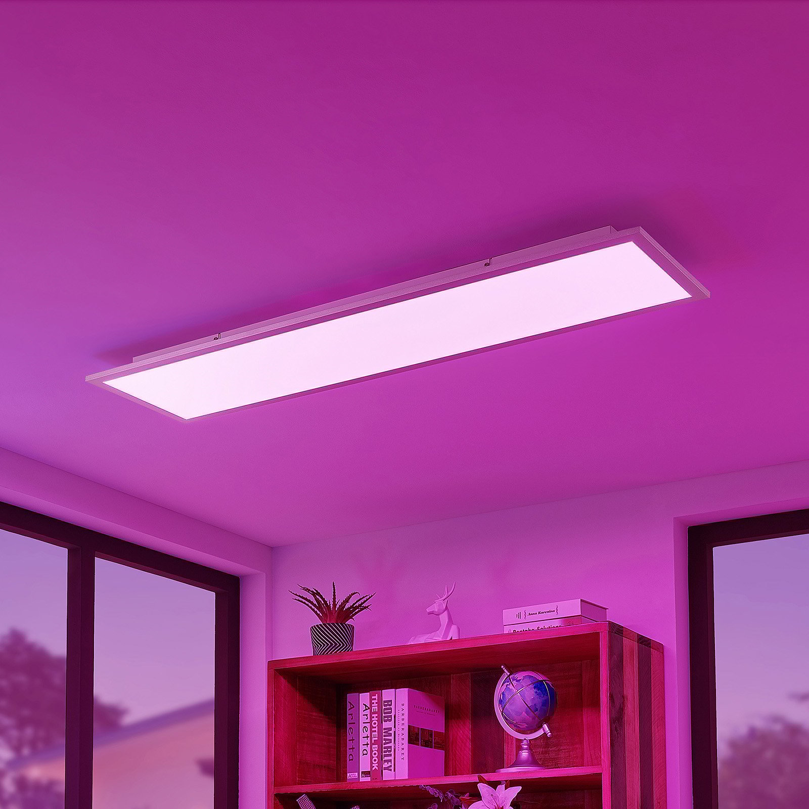 Kjetil Candeeiro de teto Smart Home 120x30 Prateado/Branco - Lindby