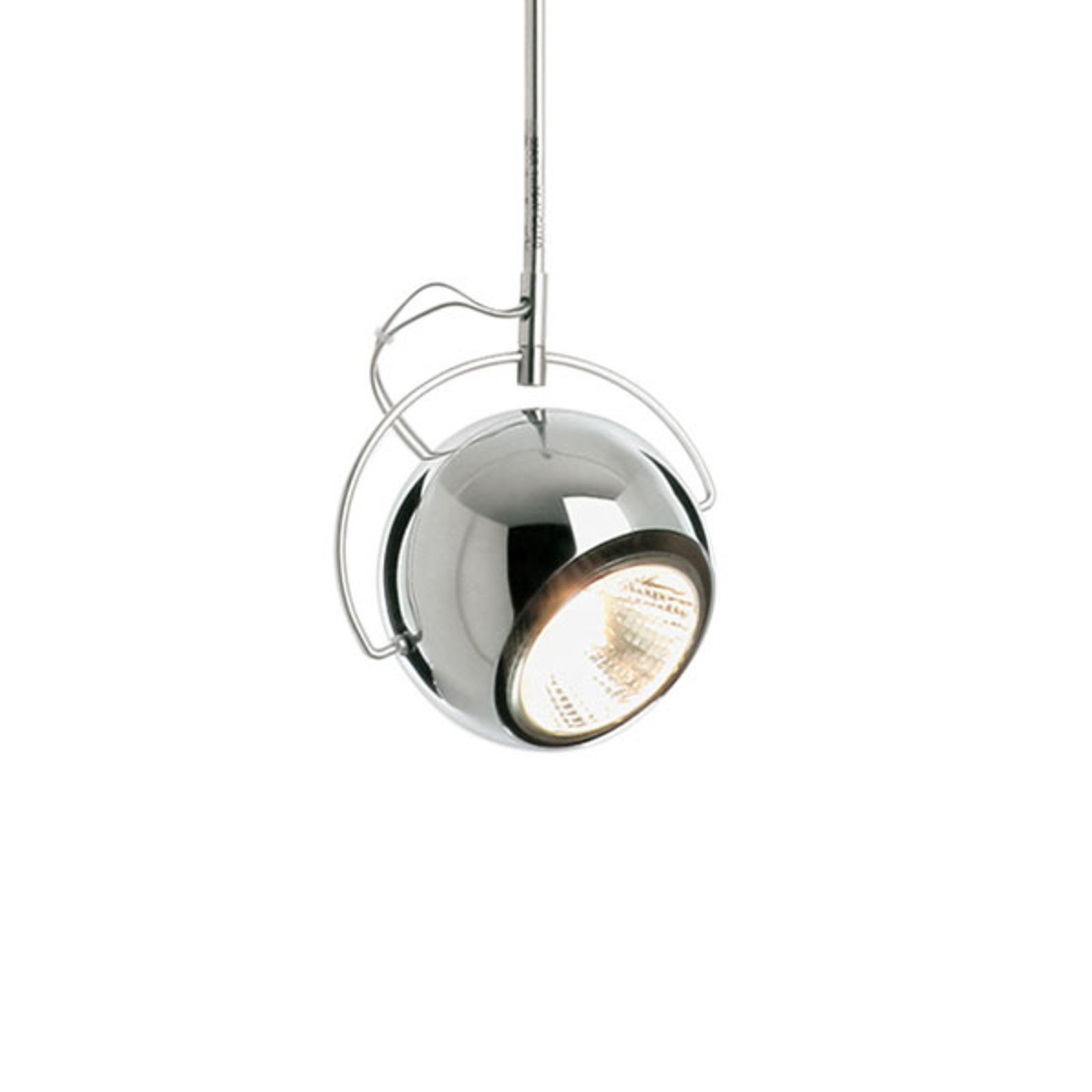Fabbian Beluga Acél króm függő lámpa, Ø 9 cm