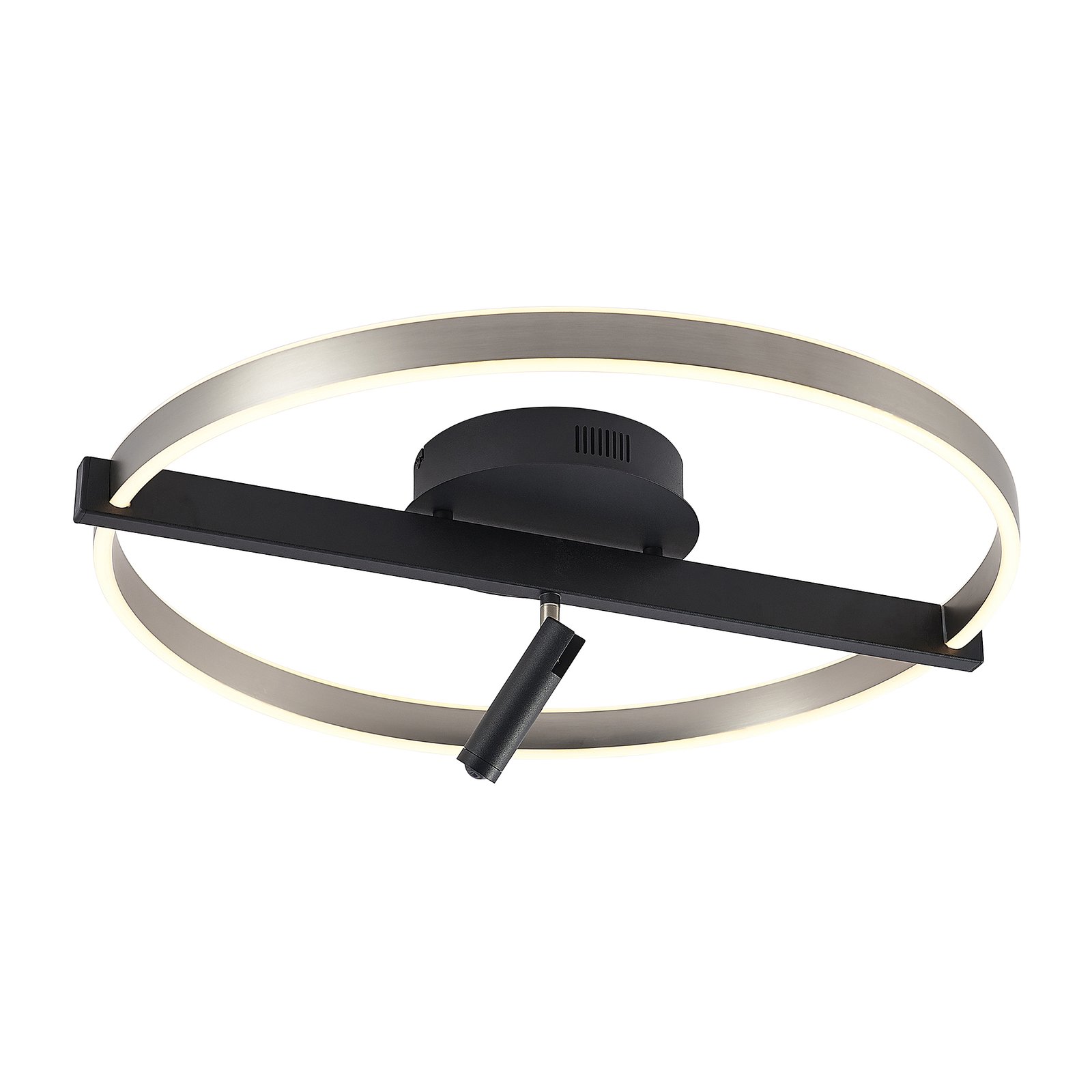 Lucande Matwei LED-taklampe ringformet, nikkel