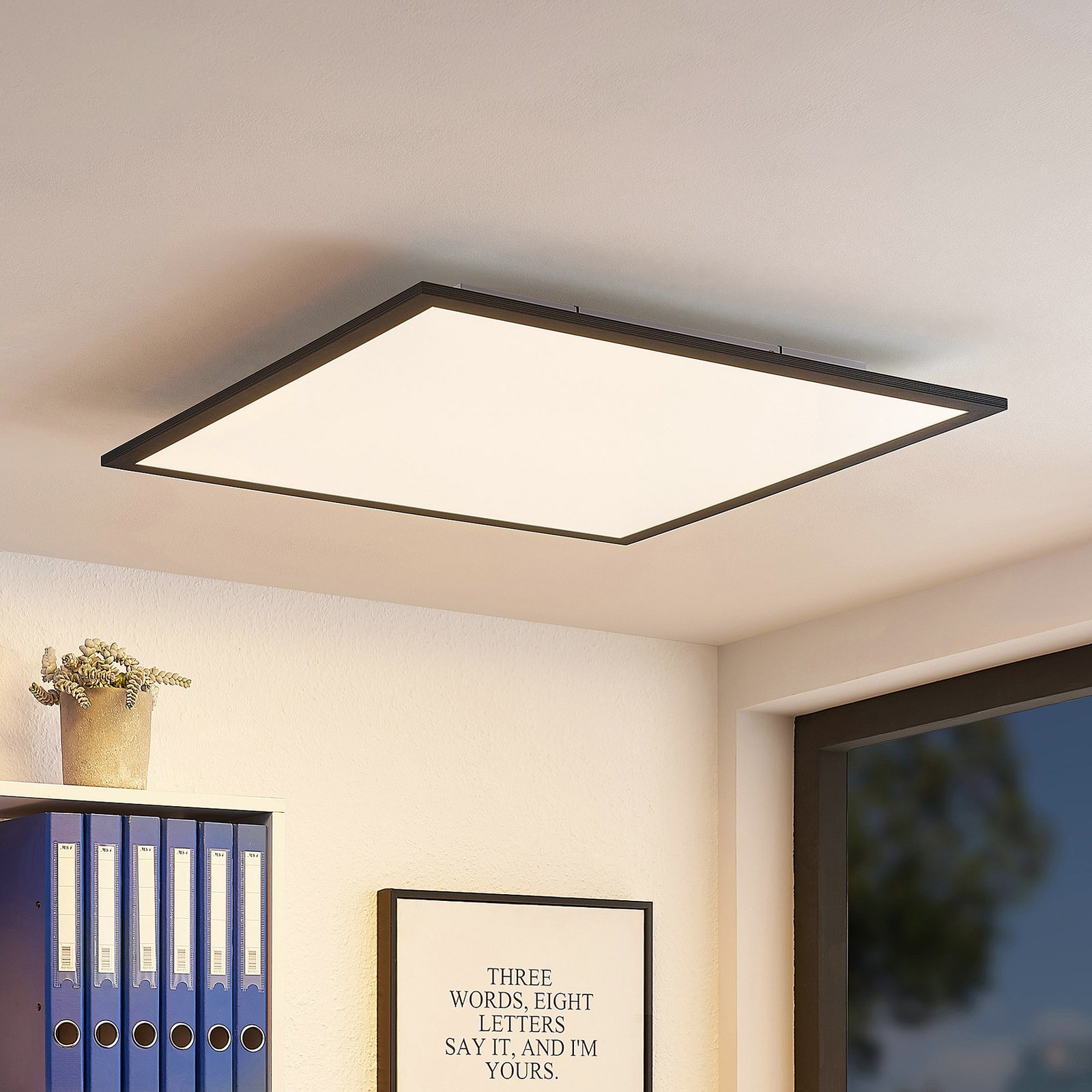Nelios Ceiling Lamp LED 4000K 62x62 Black - Lindby