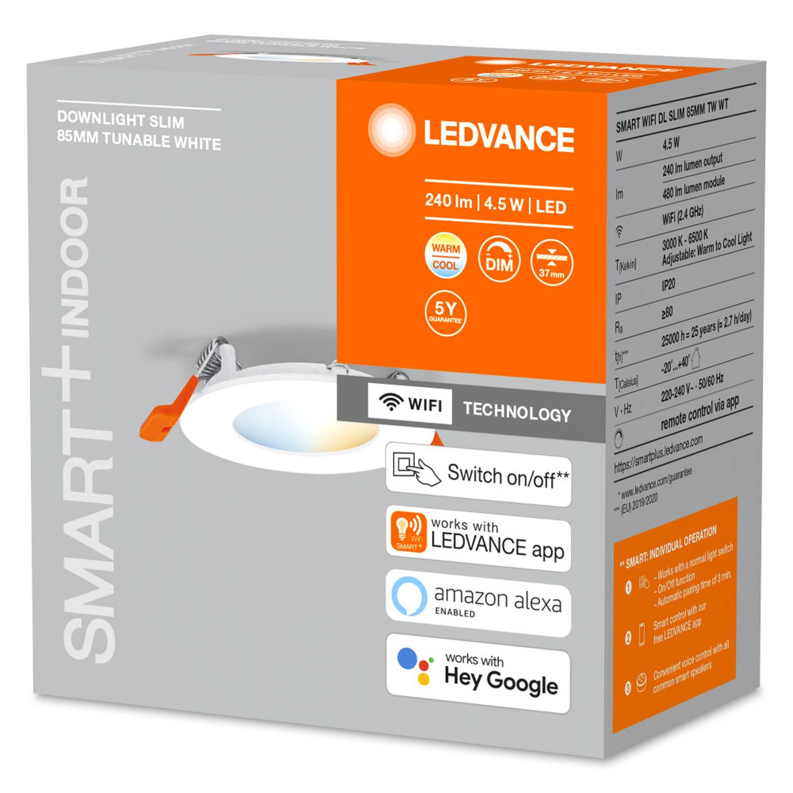 LEDVANCE SMART+ LEDVANCE SMART+ WiFi Orbis Downlight Slim Ø 8,5 cm