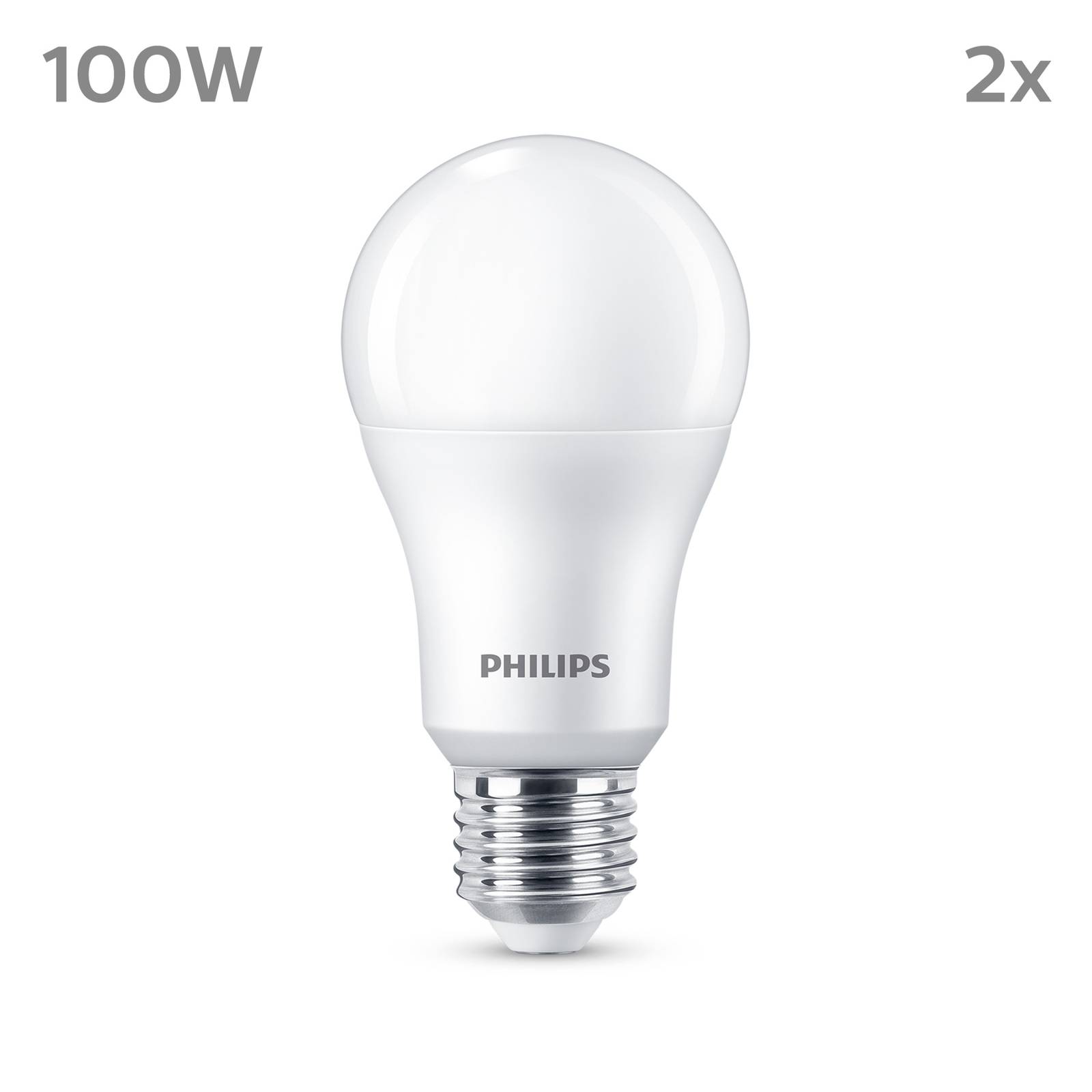 Levně Philips LED žárovka E27 13W 1521lm 4000K matná 2ks