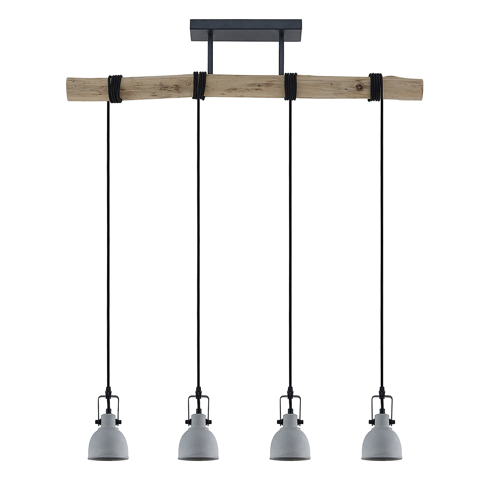 Lindby Amilia hanglamp met betonkappen, 4-lamps
