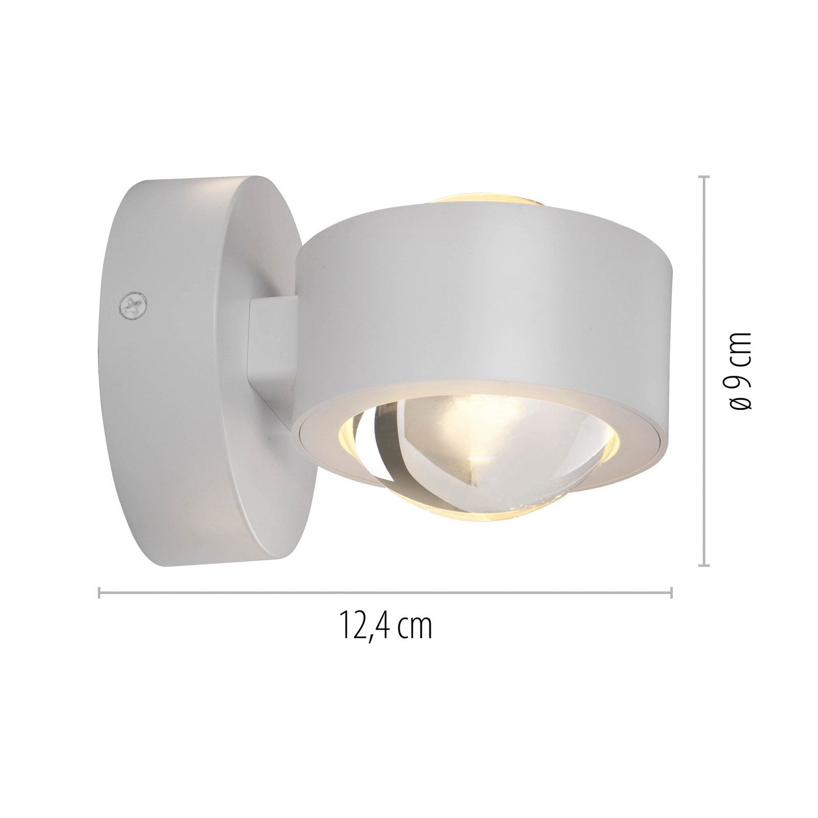 JUST LIGHT. LED wandlamp op accu Chia, wit, ijzer, 3.000 K