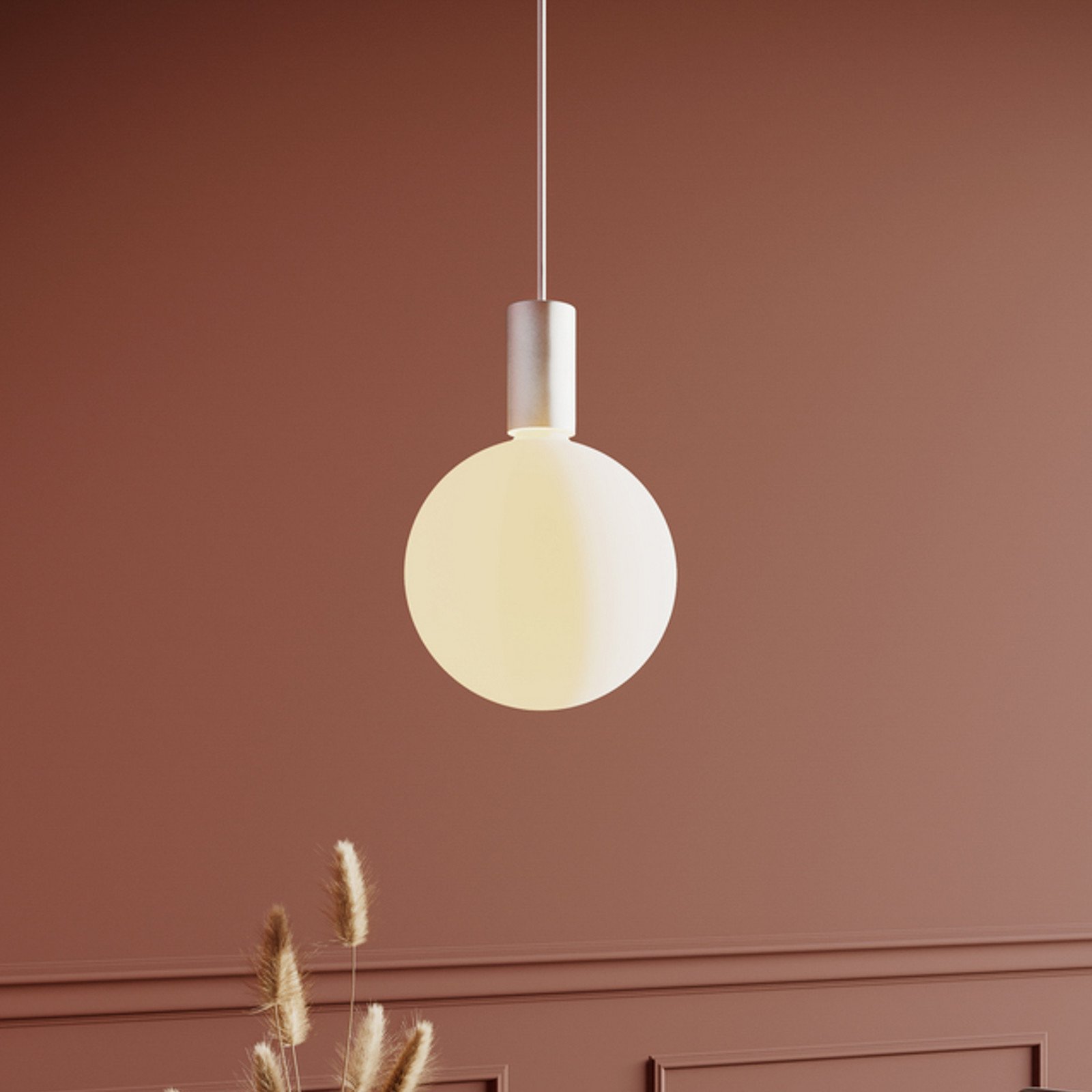 Tala Lampă suspendată Triplu pandantiv Single 1-light E27 opal alb - Camera de zi / sufragerie - Metal
