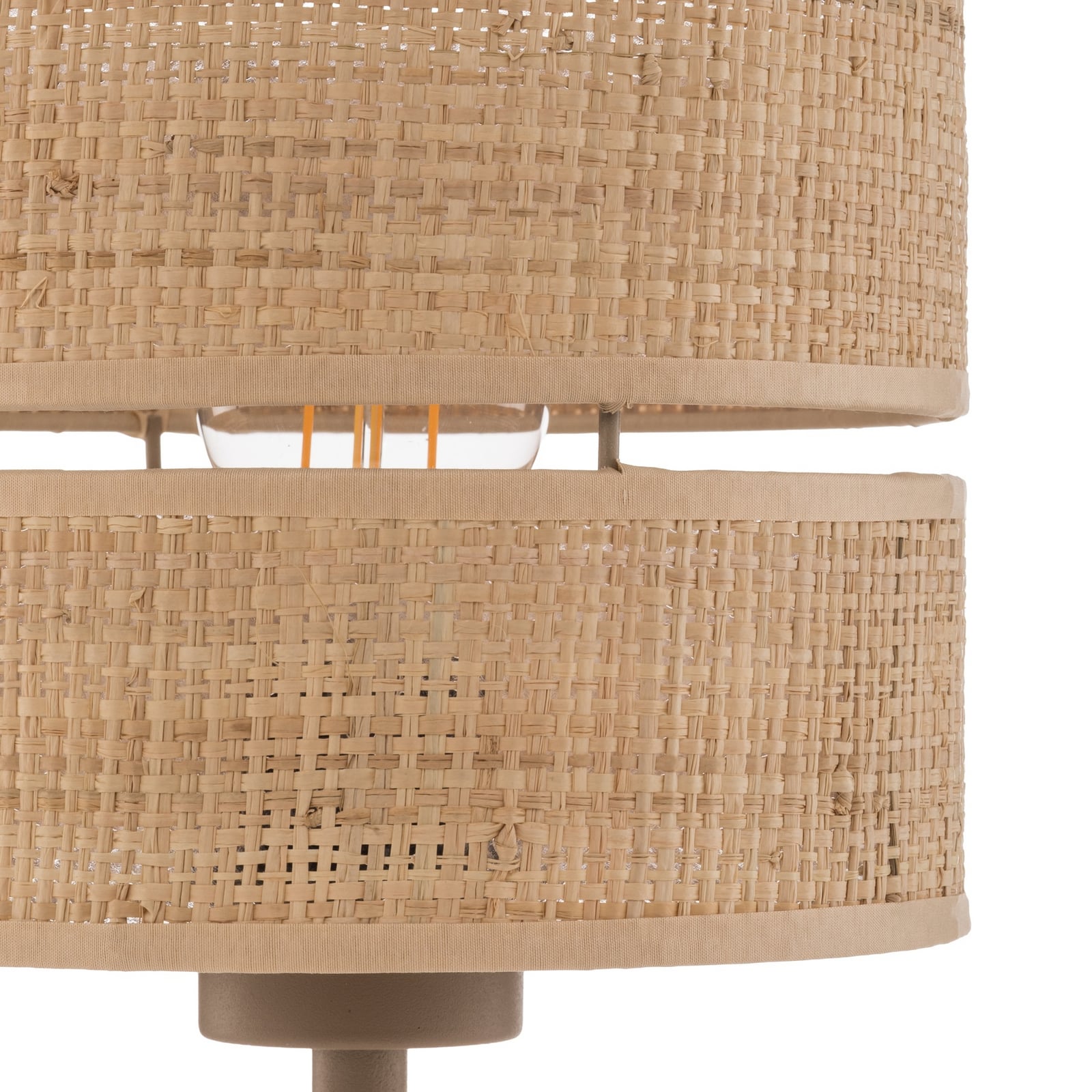 Tischleuchte Calma, beige, Bast, Höhe 38 cm, E27