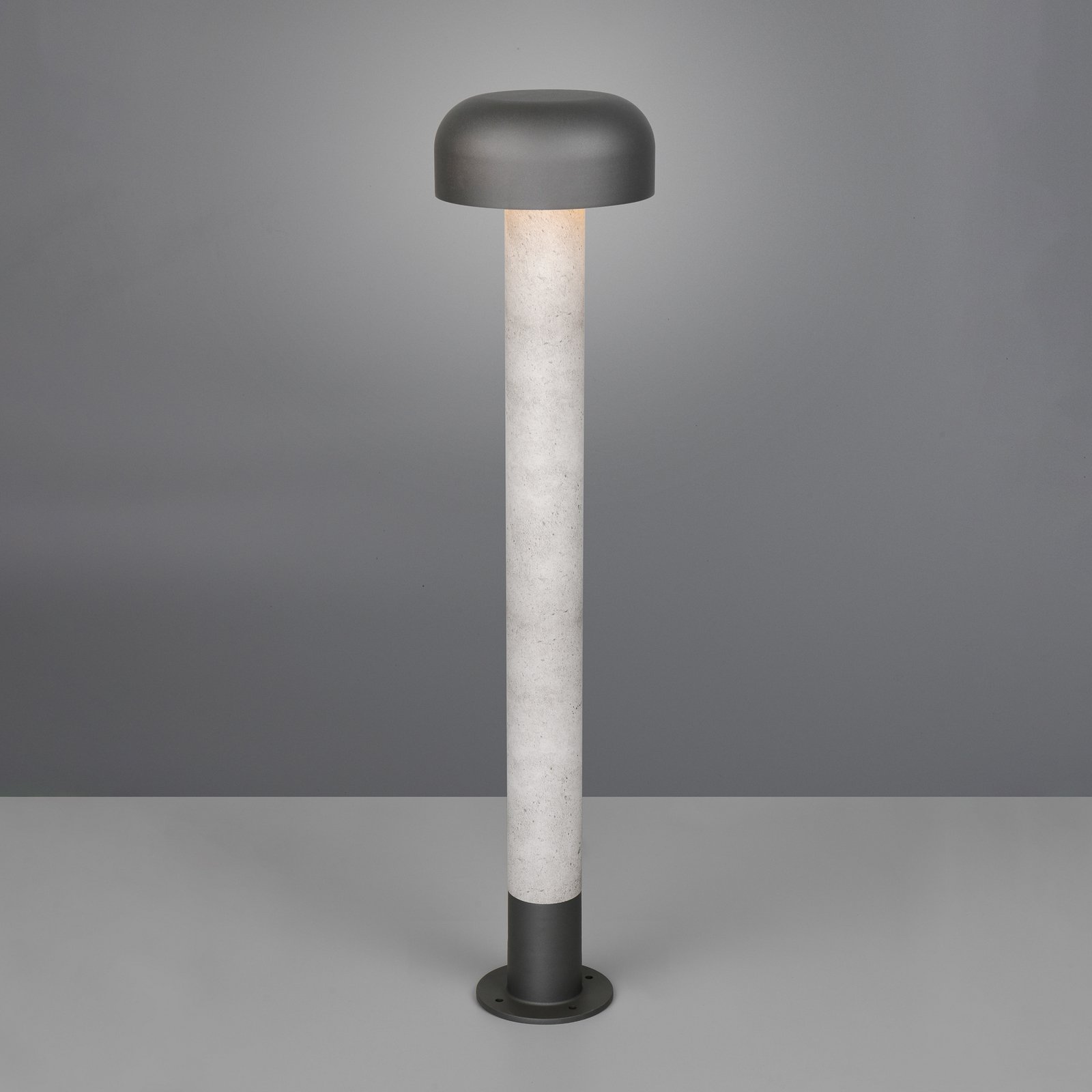 Fraser path light, grey/concrete look, aluminium, IP54, height 84.5 cm