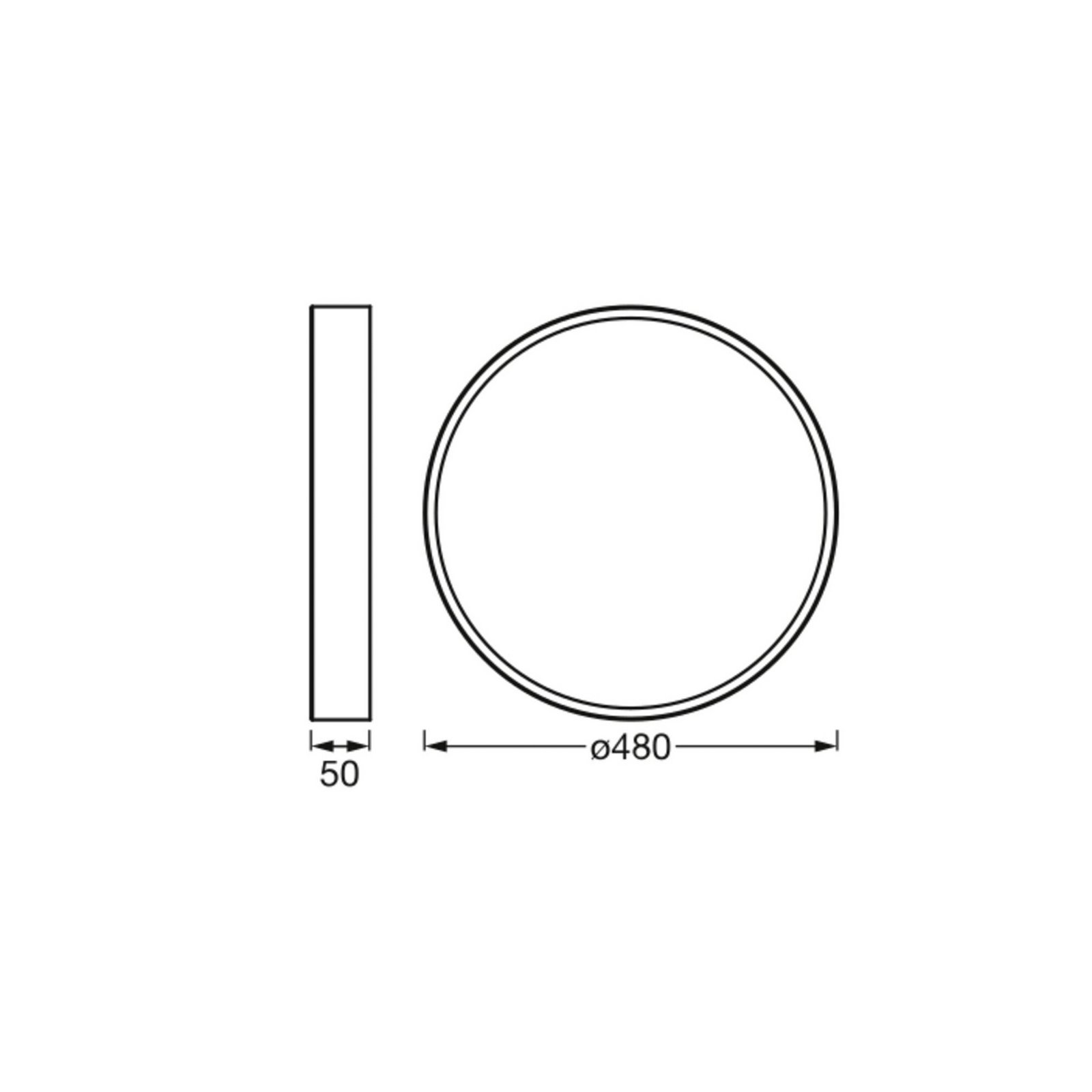 Plafonnier LED OSRAM ORBIS SLIM MOIA, blanc Ø 48 cm métal