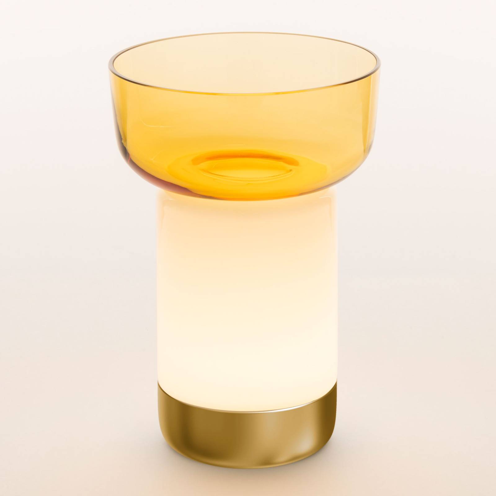 Artemide Bontà lampa stołowa LED, żółta miska