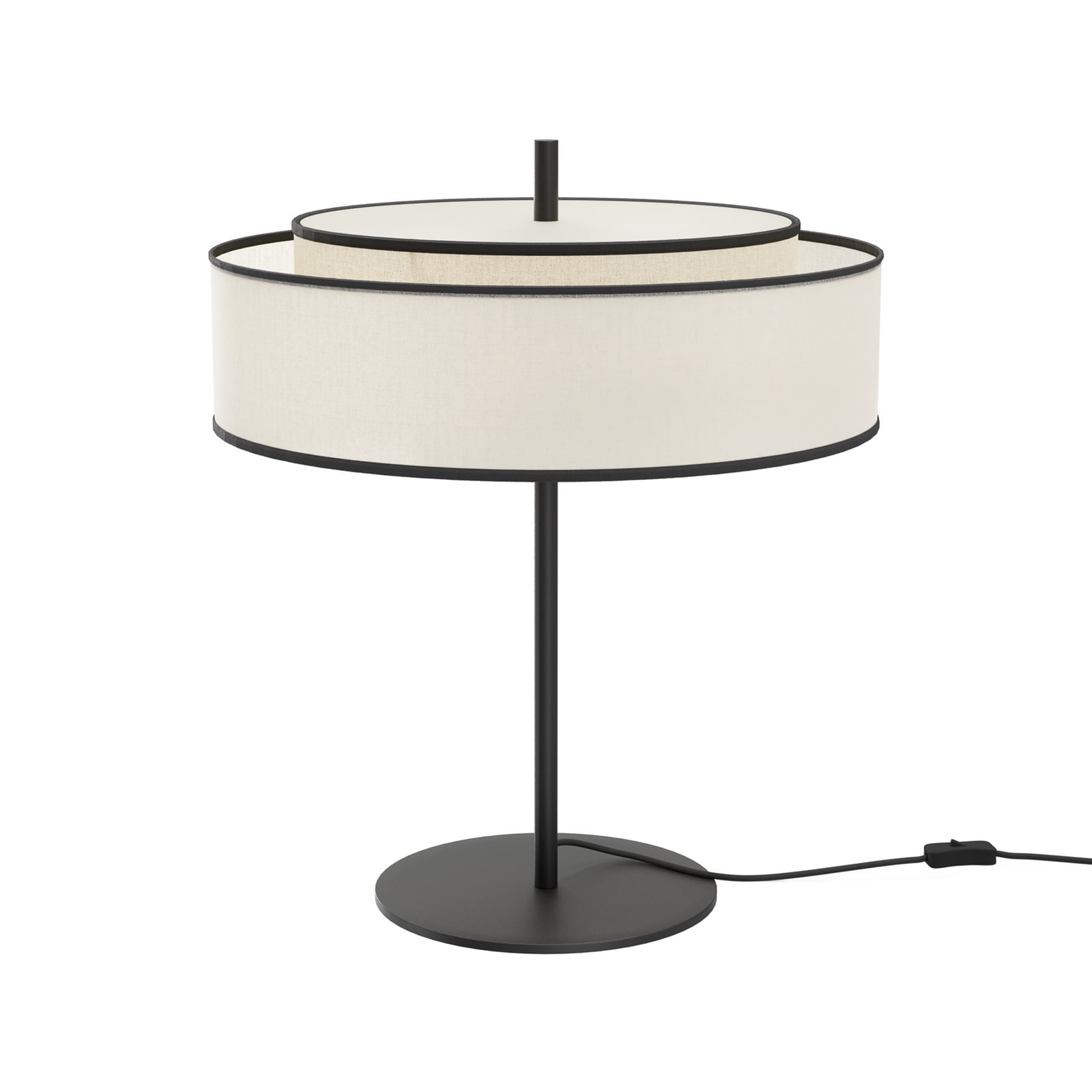 Piantana Bergamo, bianca/nera, tessuto, altezza 39 cm, E14