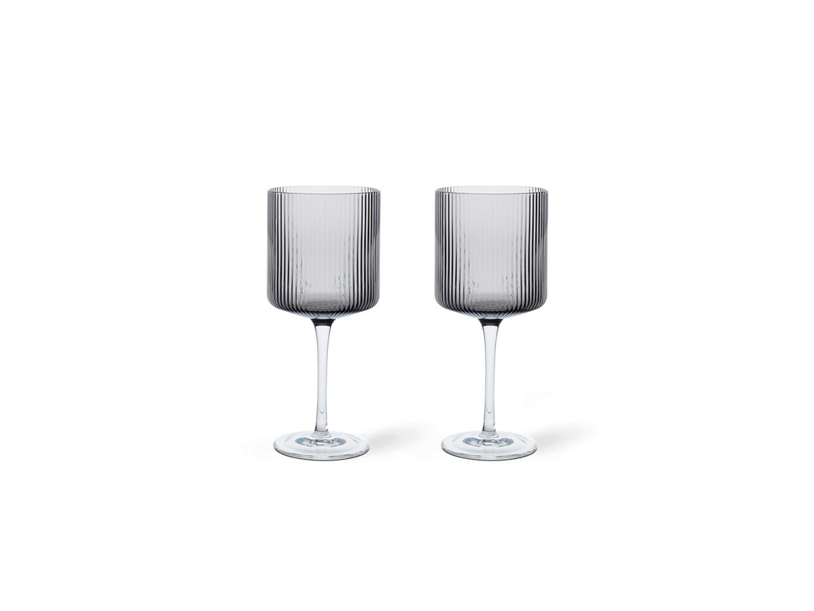 Ripple Piros Wine Glasses Set of 2 Smoked Szürke - ferm LIVING