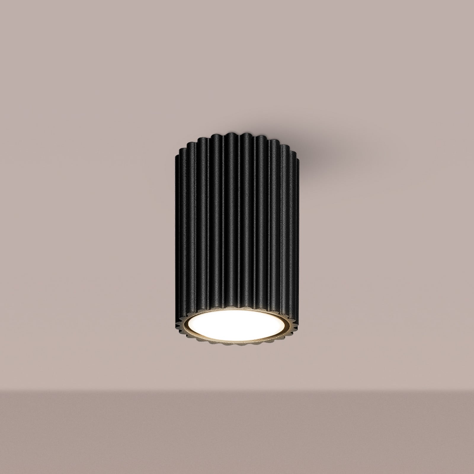 SOLLUX LIGHTING Plafonieră Carbon negru înălțime 10 cm aluminiu - Camera de zi / sufragerie - Modern