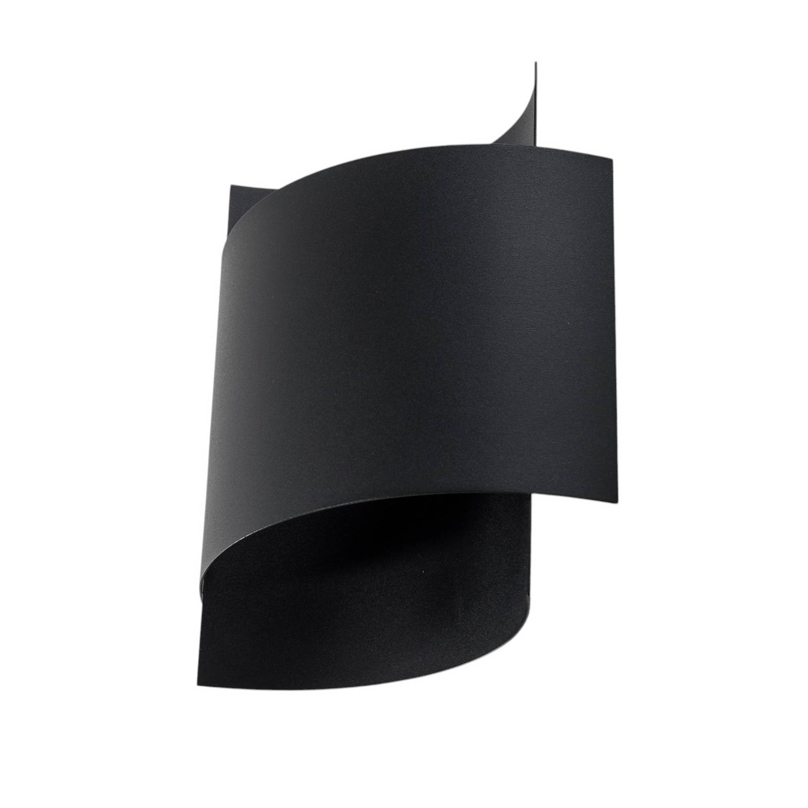 Lampa ścienna Pako wykonana z dwóch stalowych płyt w kolorze czarnym