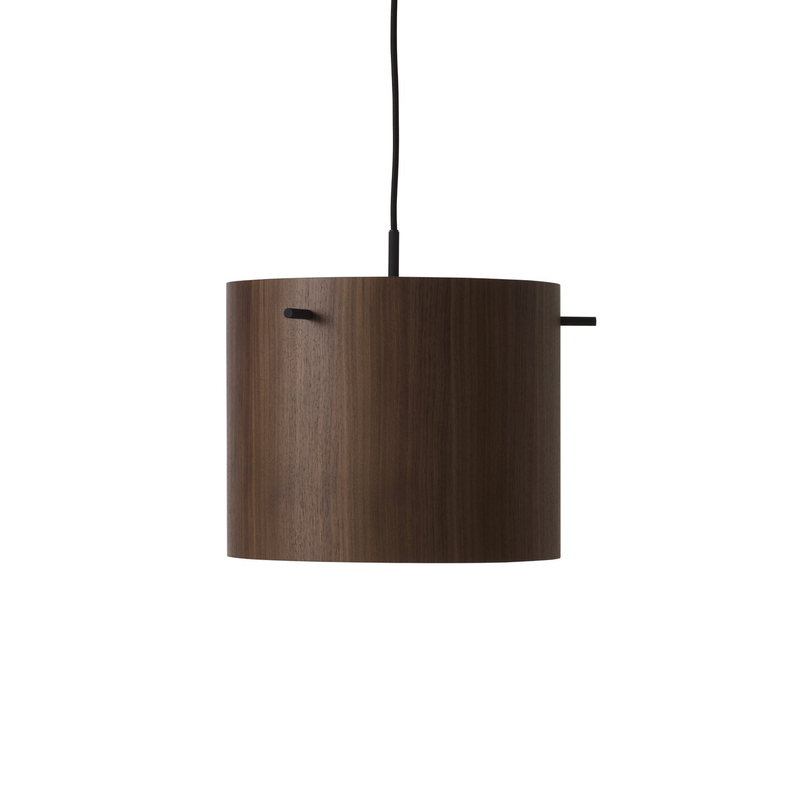 Lampa wisząca FRANDSEN FM 1954, orzech włoski, Ø 28 cm, drewno