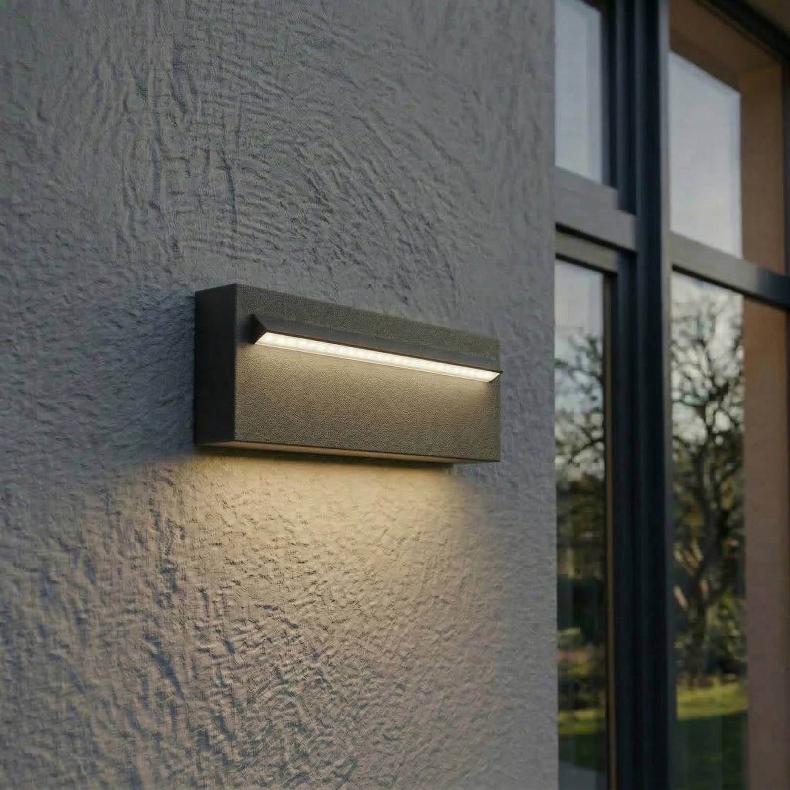 Kinkiet zewnętrzny LED Lucande Joril, 25 cm, czarny, IP65