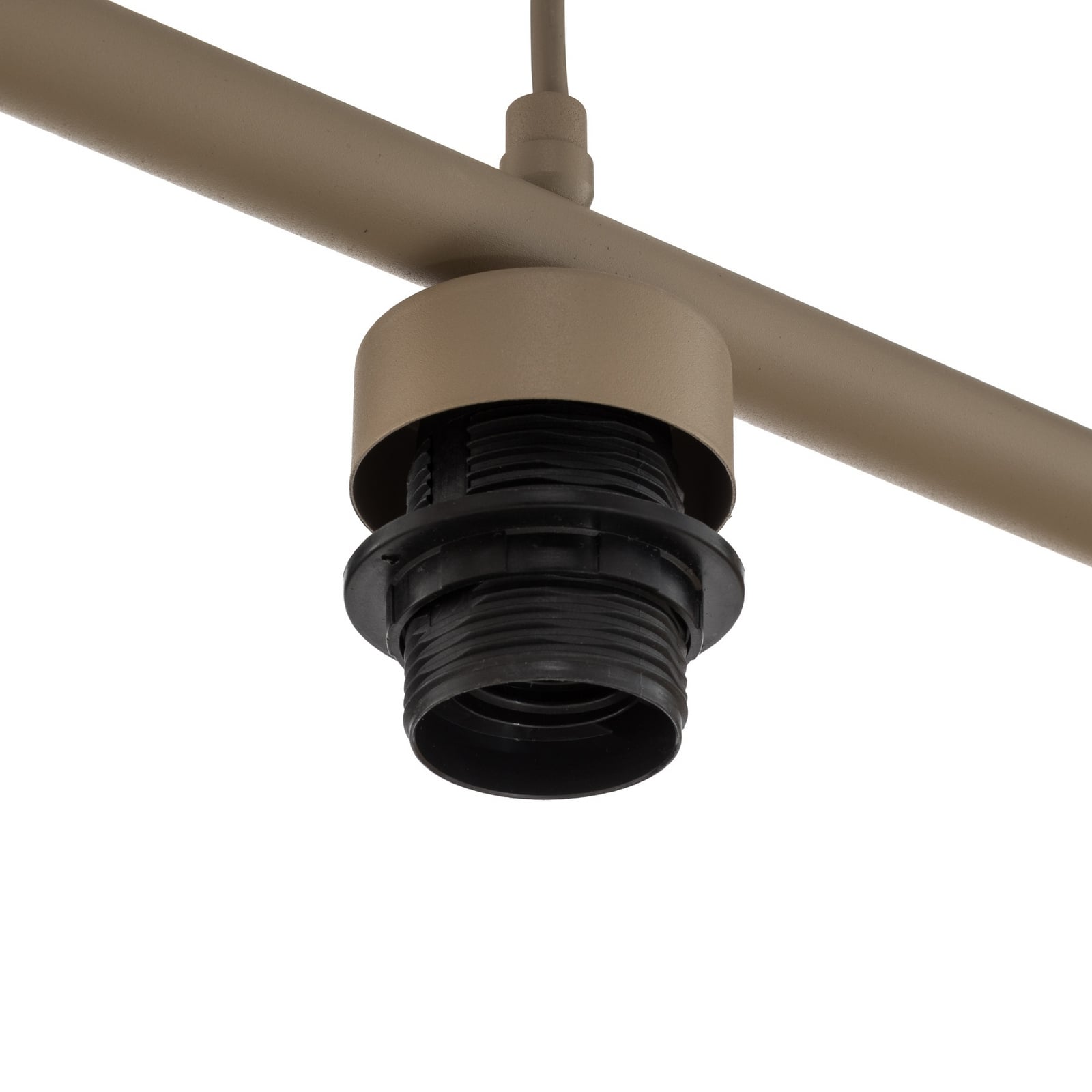 Hengelampe Calma, 4 lyskilder, beige, bast, lengde 95 cm