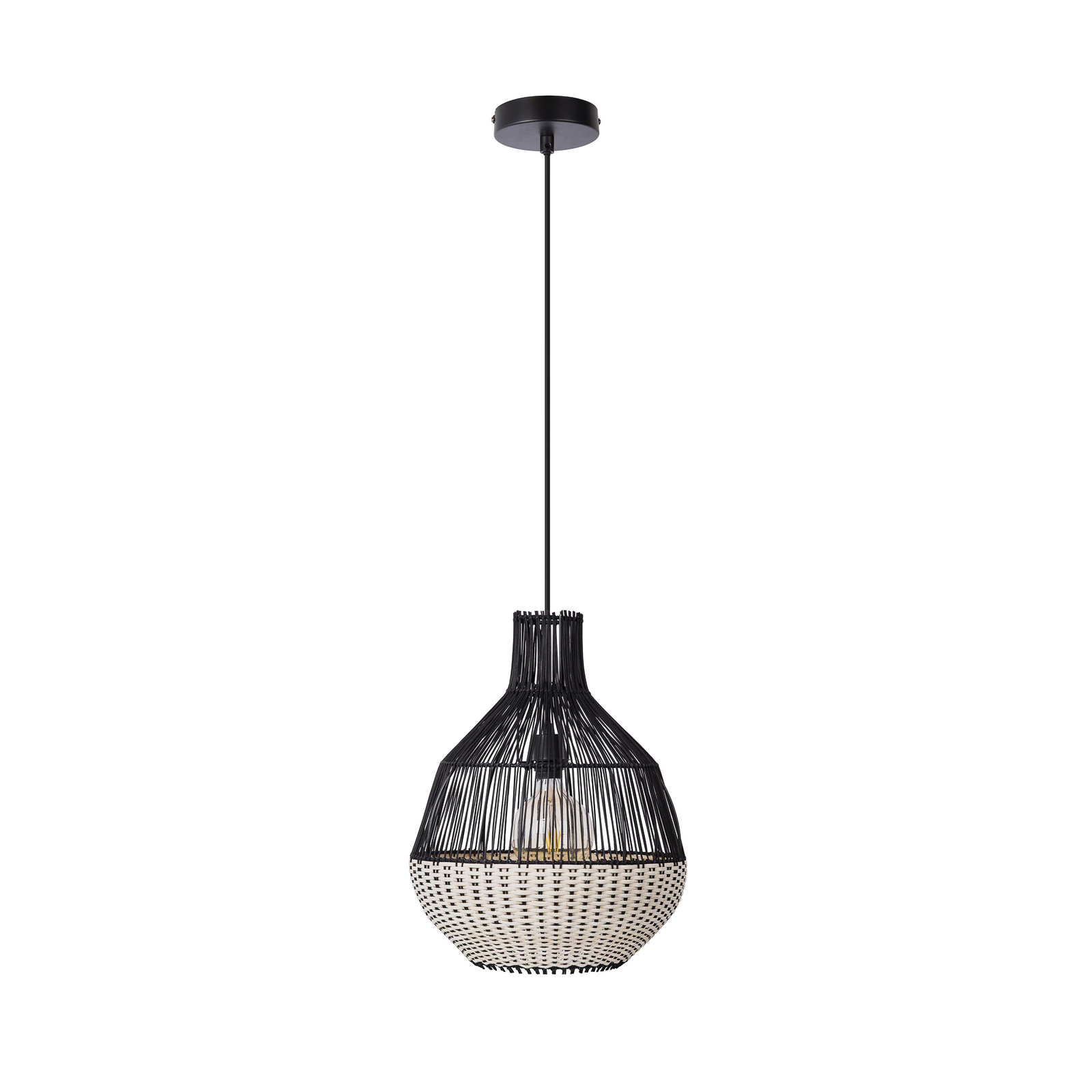 Lampada sospensione Milena paralume rattan, 1 luce