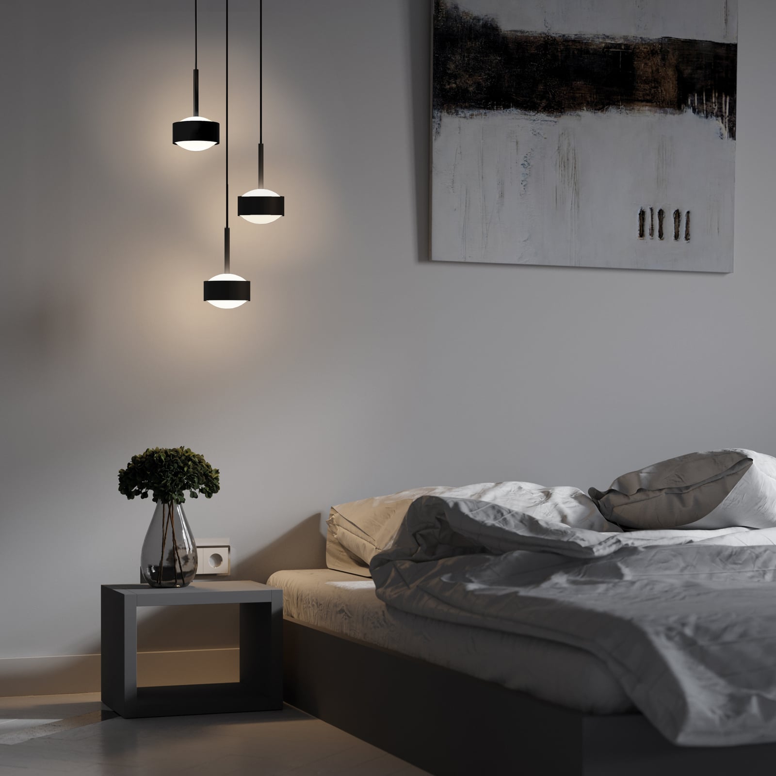 Pendelleuchte Puk Maxx Drop Trio, chrom, 3-flg. G9 Pendelleuchte Puk Maxx Drop Trio, chrom, 3-flg. G9