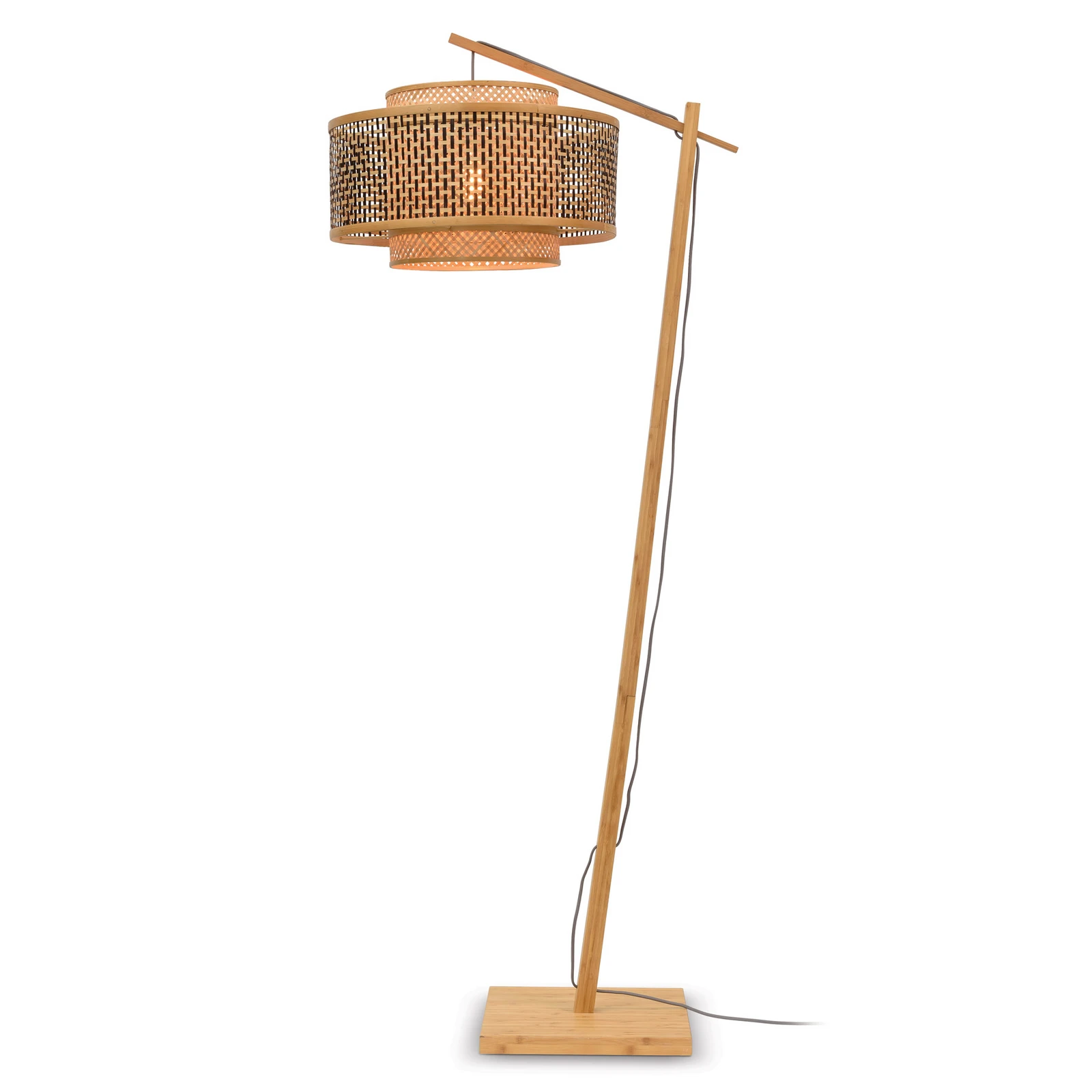 GOOD & MOJO Bhutan podna lampa, prirodna, 176 cm, Ø50 cm