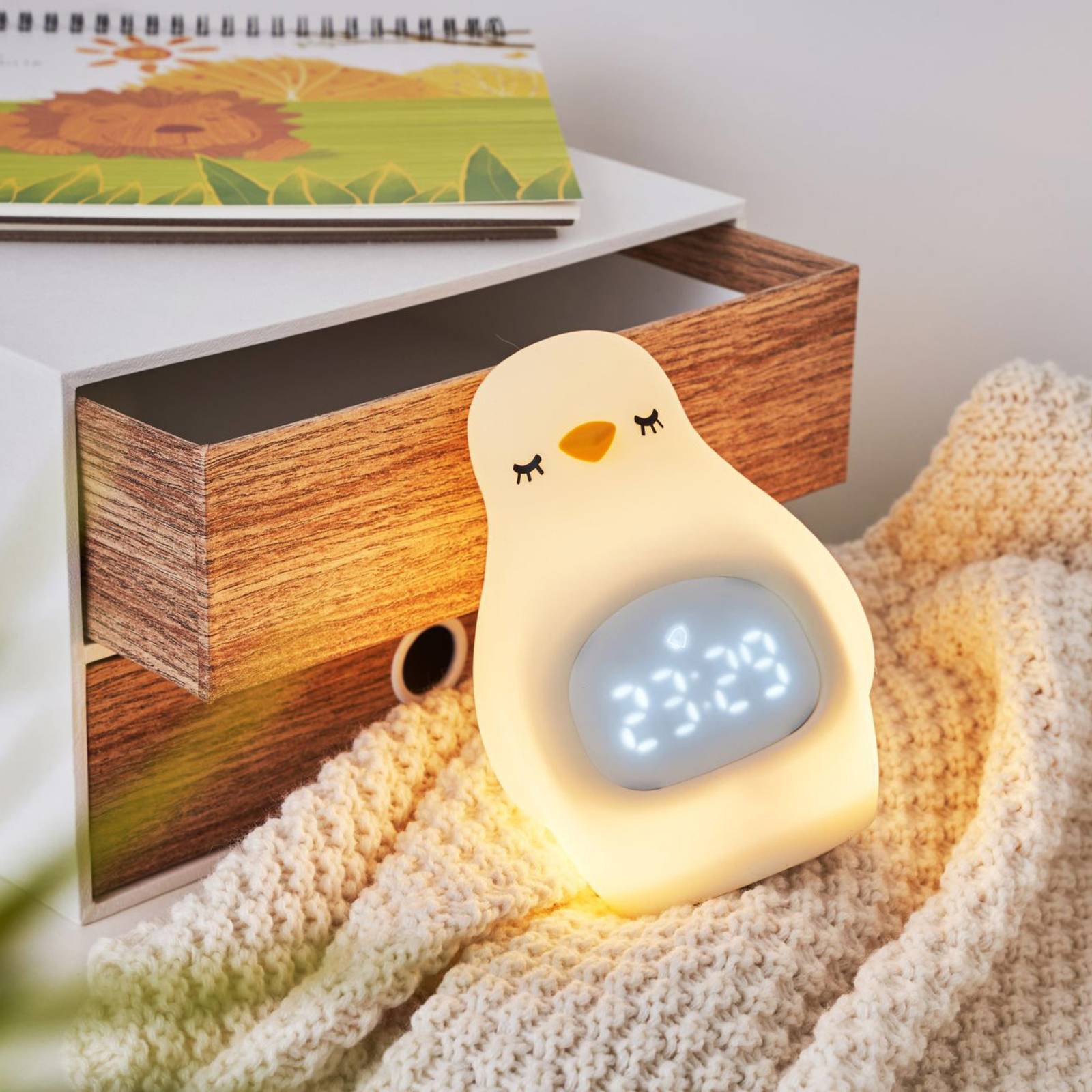 Pauleen Good Morning Penguin veilleuse LED réveil