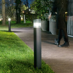 Chodníkové svetlo DARK, antracitová/dymovo šedá, nerezová oceľ, senzor