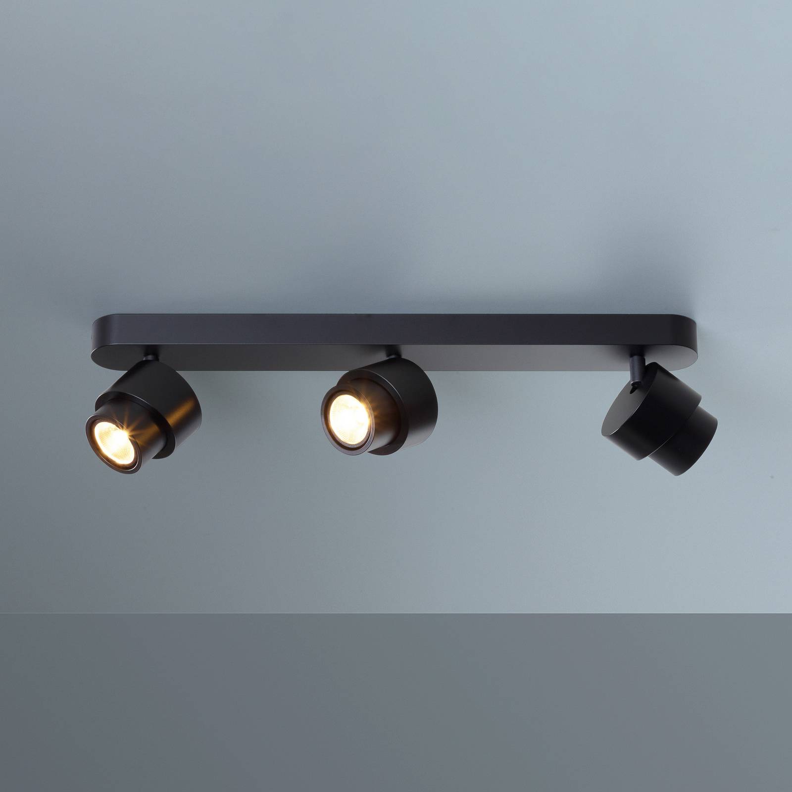 LED-Spot BRUSH, schwarz, 50 cm, 3-flg., Metall, dim, 2.700 K günstig online kaufen