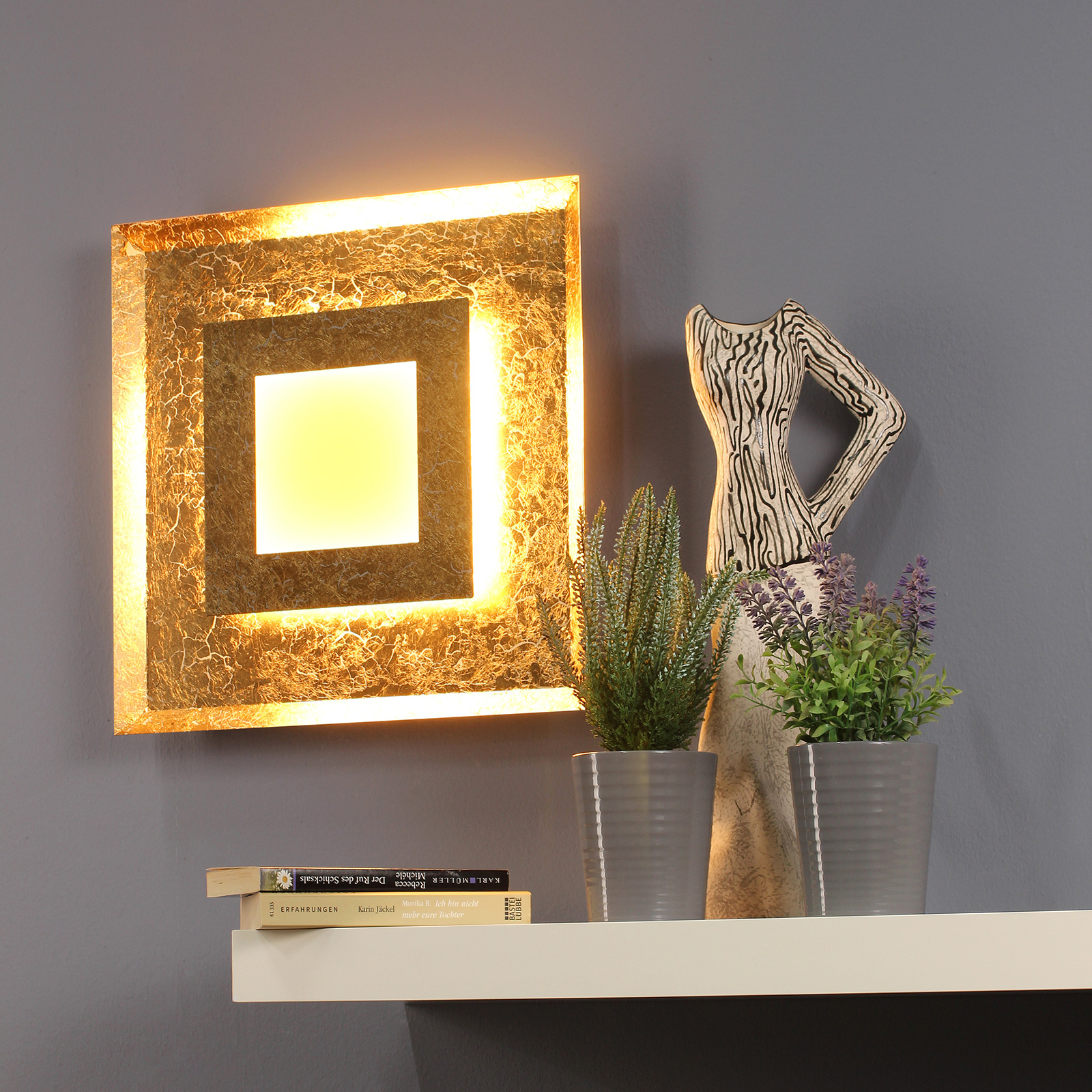 LED-Wandleuchte Window gold