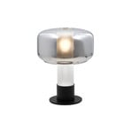 Flick table lamp, smoky grey, glass, 28 cm, dimmable, E14