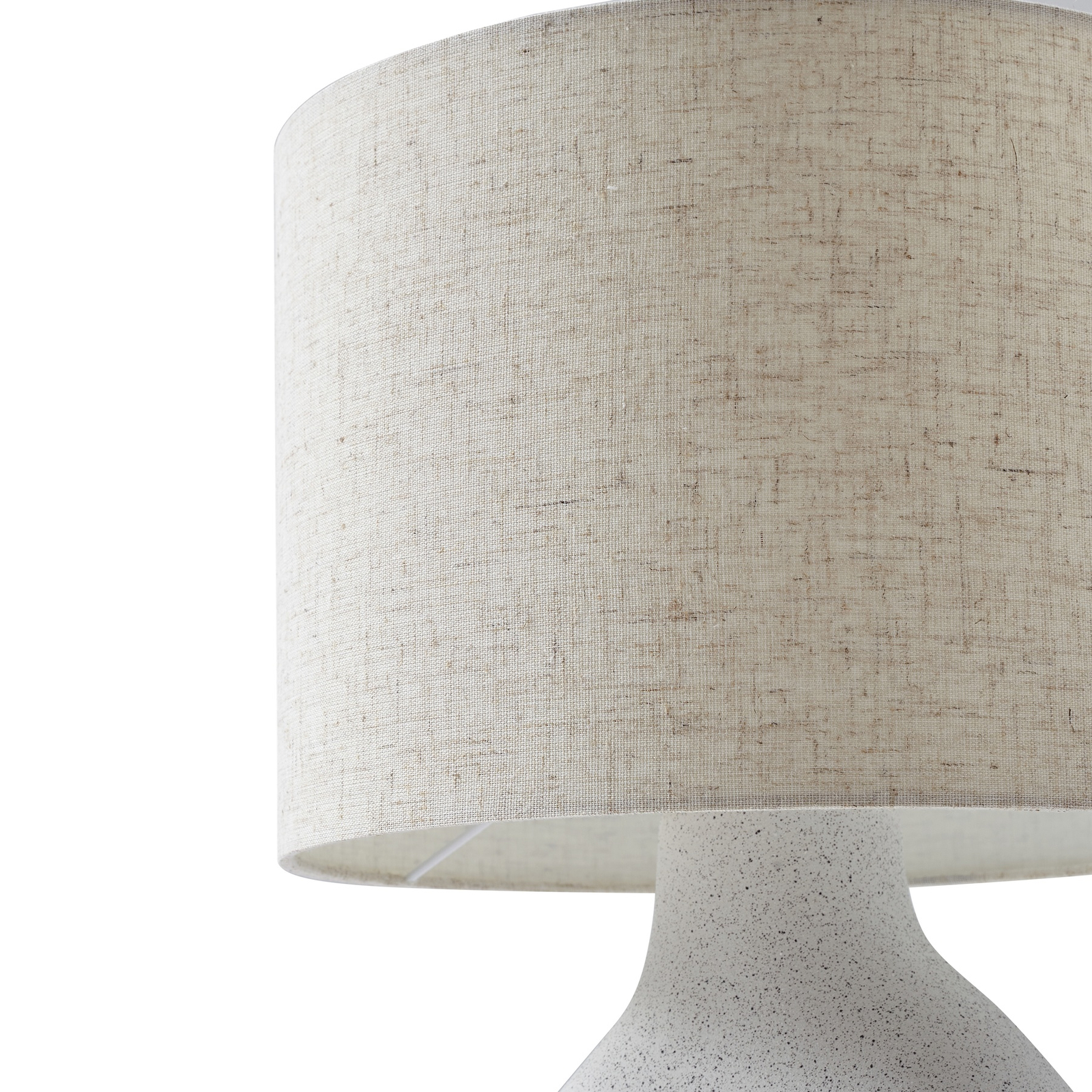 Lindby table lamp Thalassia, white, Ø 30 cm, ceramic