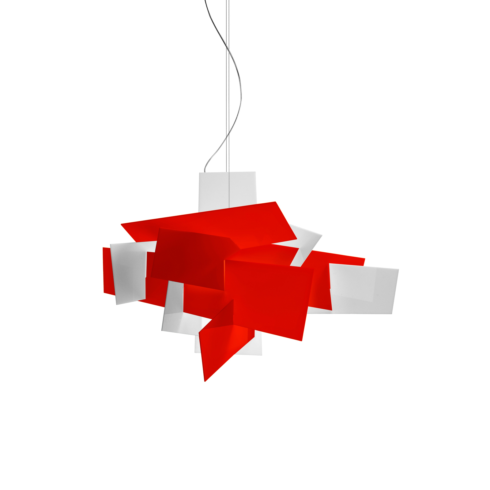 Foscarini Big Bang LED-Hängeleuchte, rot, Ø 96cm