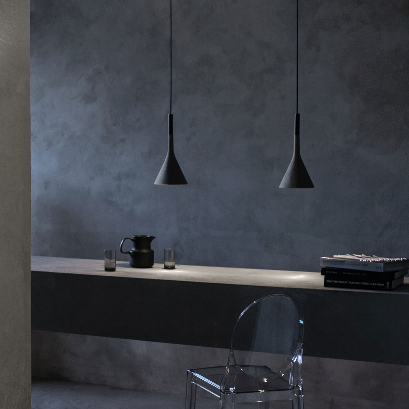 Foscarini Aplomb Mini hanglamp van beton, grijs Foscarini Aplomb Mini hanglamp van beton, grijs