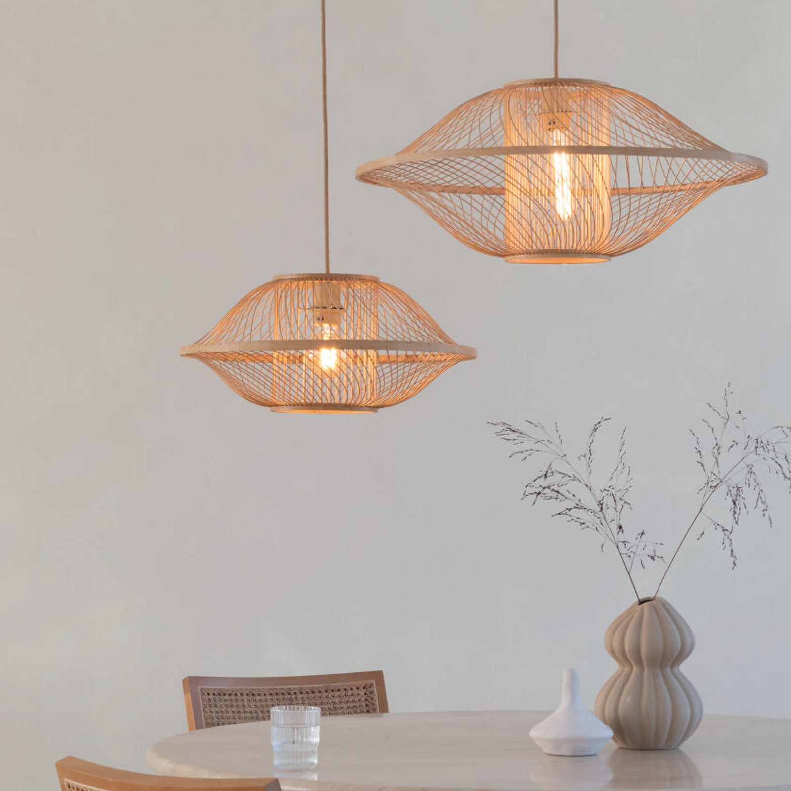 GOOD & MOJO Suspension Maui, naturel, Ø 50 cm, bambou, E27