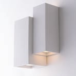 Foster wall light made of plaster, 2 cuboids white