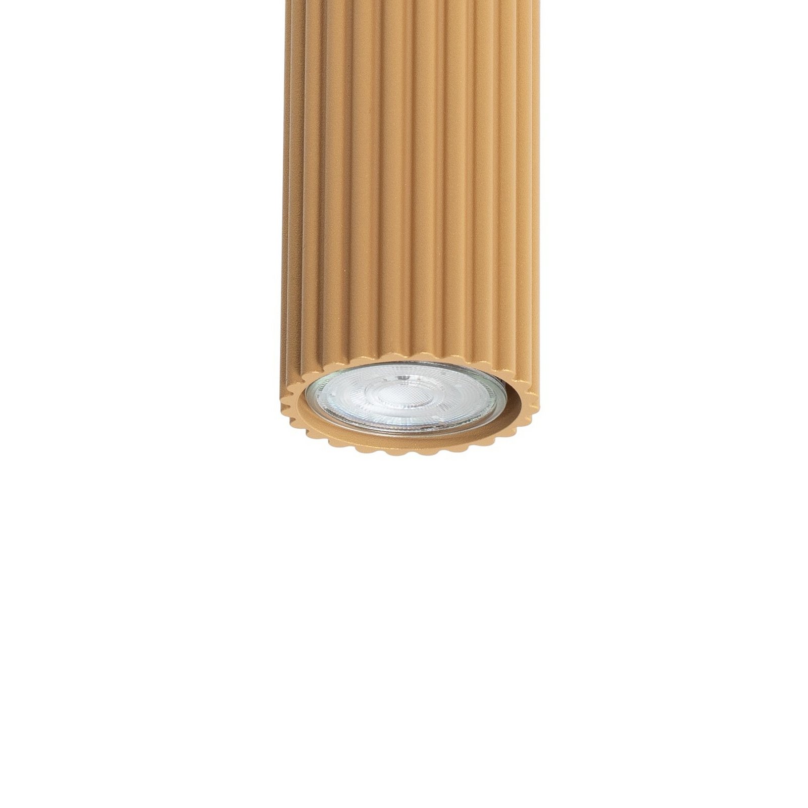 Carbon ceiling light, gold-coloured, height 20 cm, aluminium